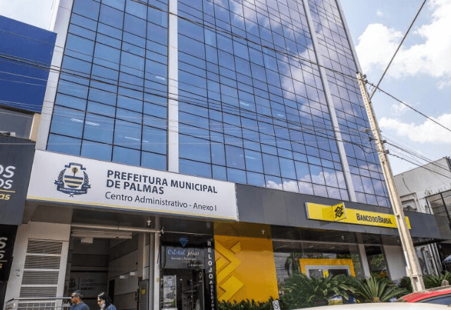 Na imagem, fachada da Prefeitura Municipal de Palmas (TO) | Reprodução
