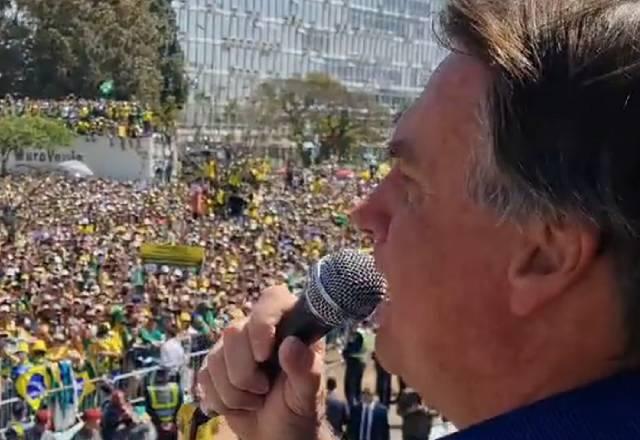 presidente Bolsonaro em ato de 7 de setembro