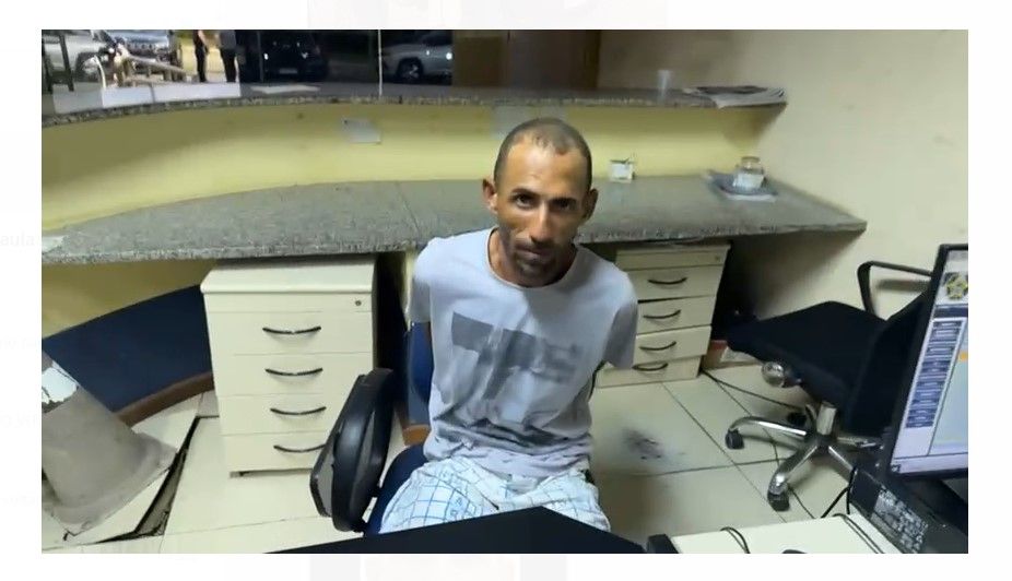 Gabriel de Figueiredo Moura foi preso por atacar a ex-sogra com machado e depois atear fogo na vítima | Reprodução