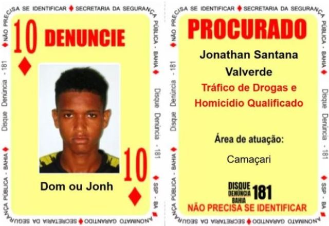 Integrante do Baralho do Crime da SSP da Bahia | Foto: divulgação