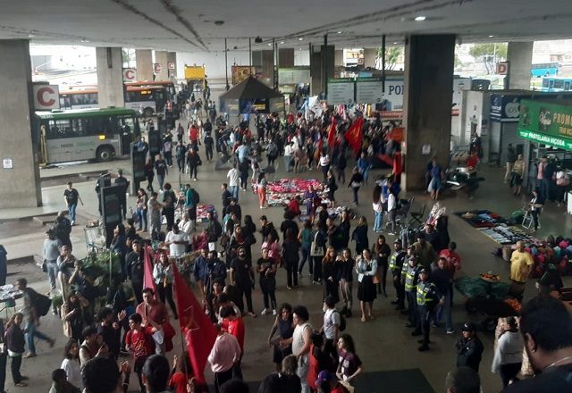 Em Brasília, o protesto teve início na Rodoviária do Plano Piloto, a cerca de 4,5 km do Palácio do Congresso Nacional | Reprodução/WhatsApp
