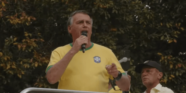 O ex-presidente Jair Bolsonaro em ato na avenida Paulista (Divulgação)