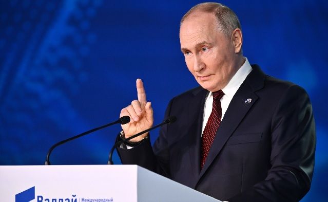 Presidente da Rússia, Vladimir Putin, em discurso | Kristina Kormilitsyna (”Rossiya Segodnya“)