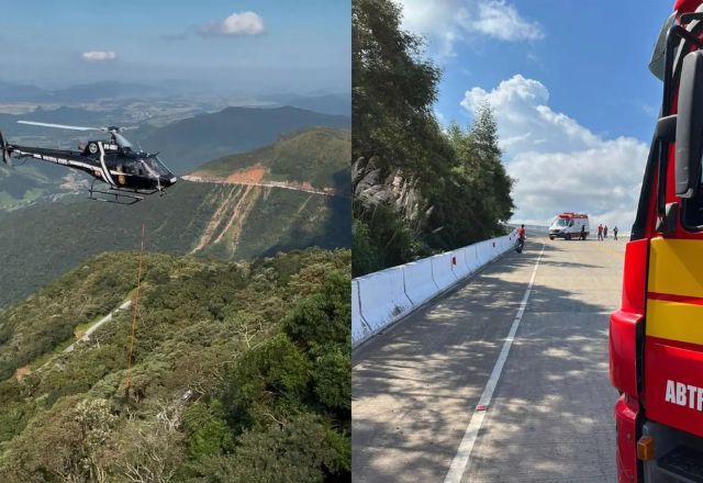 Homem morre após cair enquanto voava de asa delta em pequena cidade de SC | Foto: CBMSC