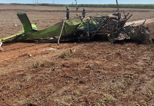 Piloto morre em queda de avião agrícola no interior de SP | Foto: Reprodução/Defesa Civil