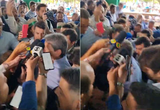 Palco cedeu durante entrevista de Tarcísio
