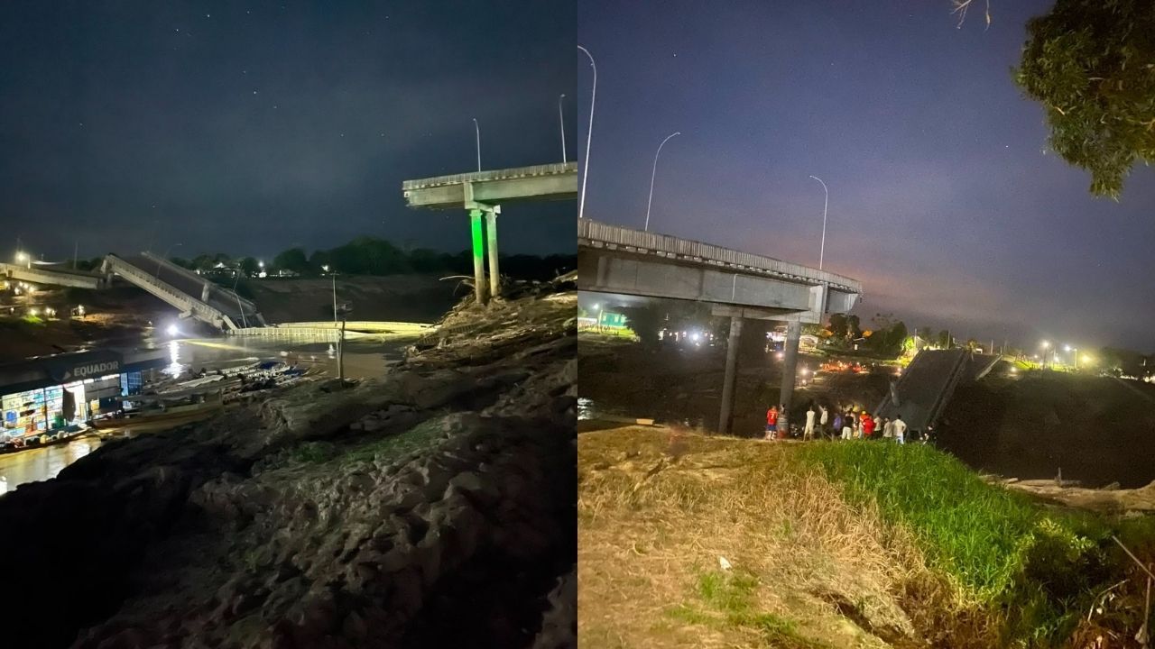 Imagens mostram ponte após desabamento no interior do Acre | Reprodução/Redes sociais