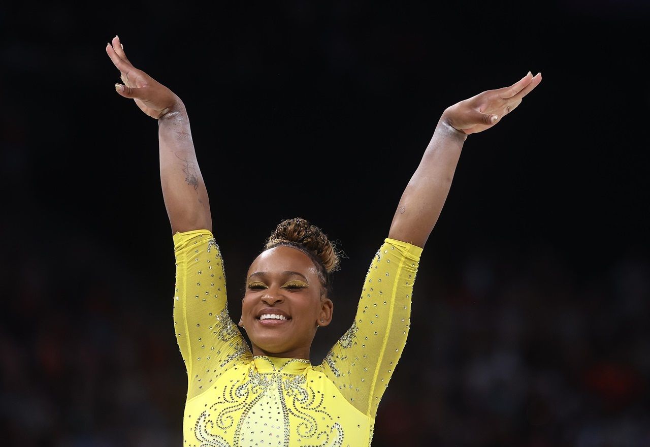 Rebeca Andrade dá show em Paris e conquista prata no individual de ginástica. Foto Luiza Moraes/COB