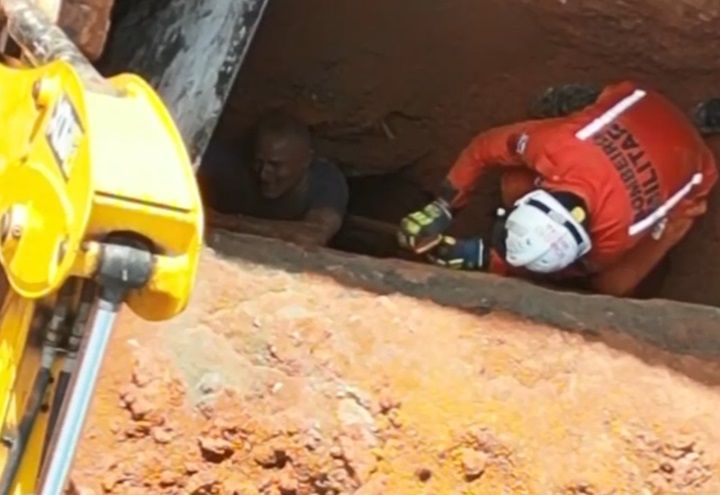 Trabalhador fica mais de 7 horas soterrado em escombros de obra 