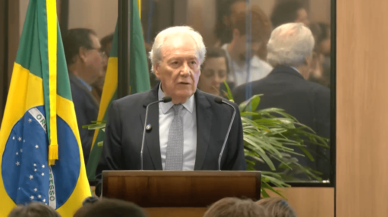 Ministro da Justiça e Segurança Pública, Ricardo Lewandowski, durante evento no Palácio da Justiça, em Brasília | Reprodução/SBT