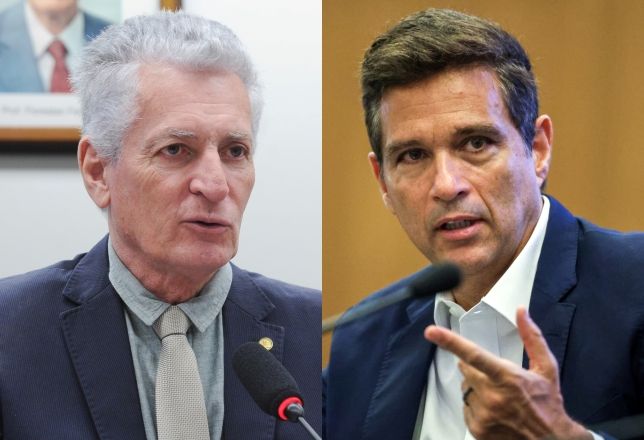O deputado federal Rogério Correia (à esquerda) e o ex-presidente do BC Roberto Campos Neto (à direita) | Renato Araújo/Câmara dos Deputados e Fabio Rodrigues-Pozzebom/Agência Brasil