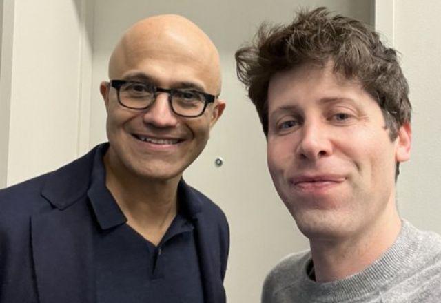 satya nadella e sam altman em foto