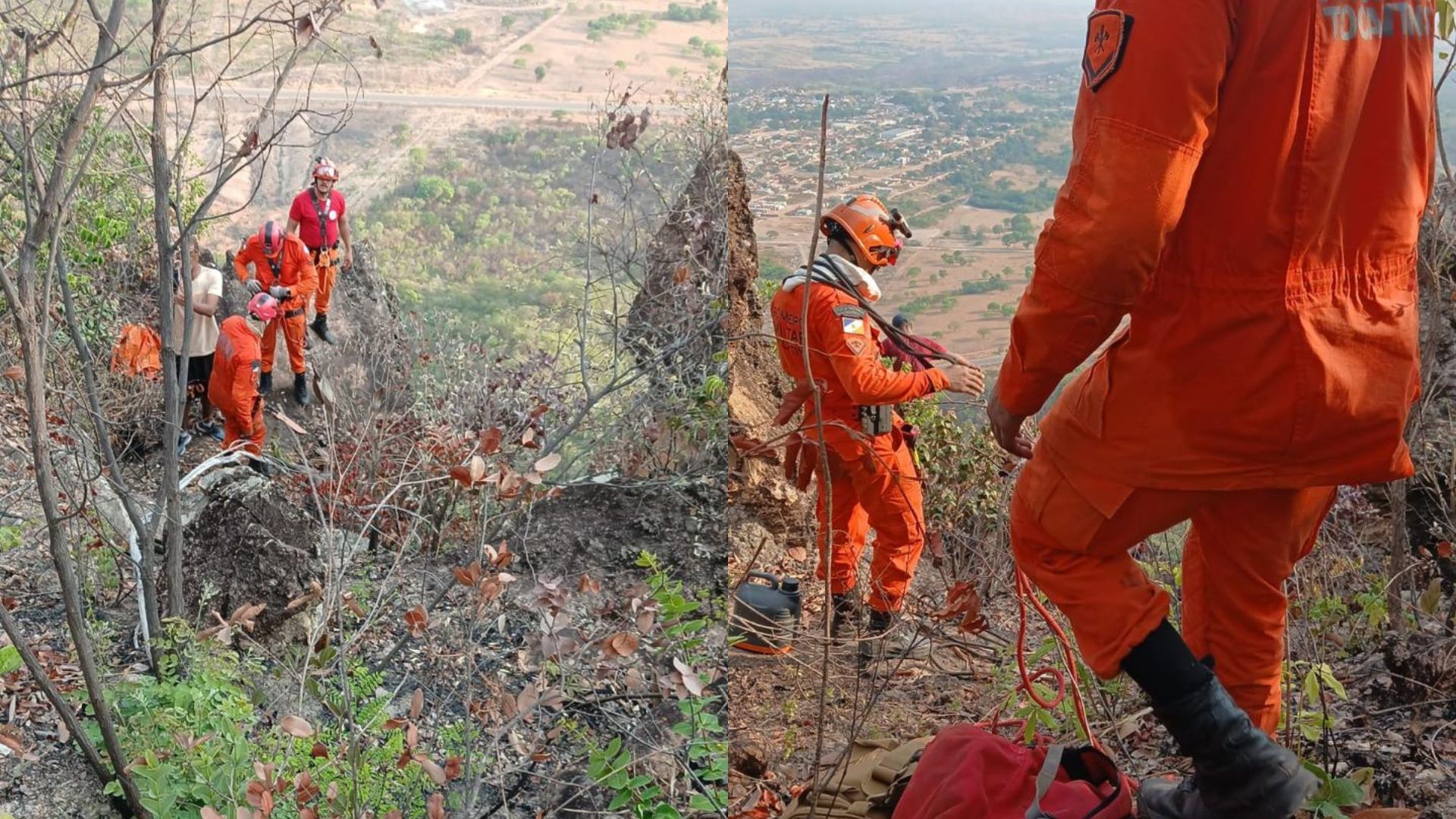 Homem fica 11 horas em precipício e é resgatado no TO