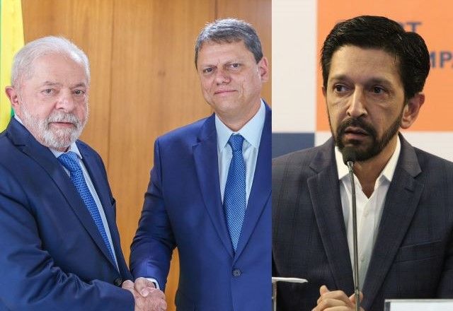 Lula, Tarcísio e Nunes se encontram em cerimônia para assinatura de créditos do BNDES voltados ao transporte de São Paulo | Divulgação/Ricardo Stuckert/PR e Divulgação/Rovena Rosa/Agência Brasil