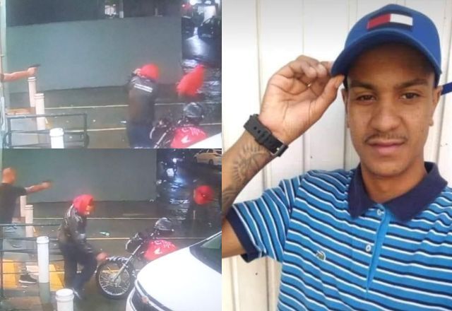 Imagens de câmeras de segurança do policial atirando contra Gabriel Soares, sobrinho do rapper Eduardo Taddeo | Reprodução