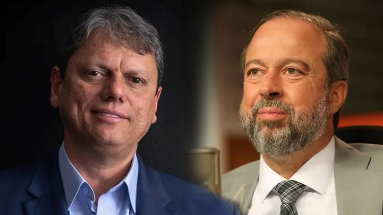 O governado de São Paulo, Tarcísio de Freitas, e o ministro de Minas e Energia, Alexandre Silveira | Thiago Fontenele/SBT News