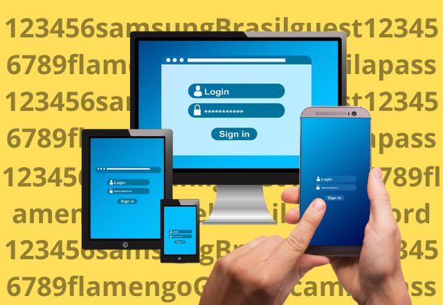 tela com dispositivos e senhas