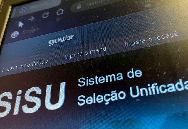 tela de computador com sistema do Sisu aberto