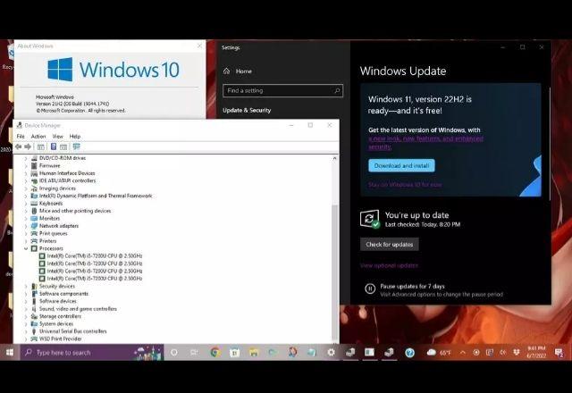 tela do windows num computador sendo atualizado para a versao 11