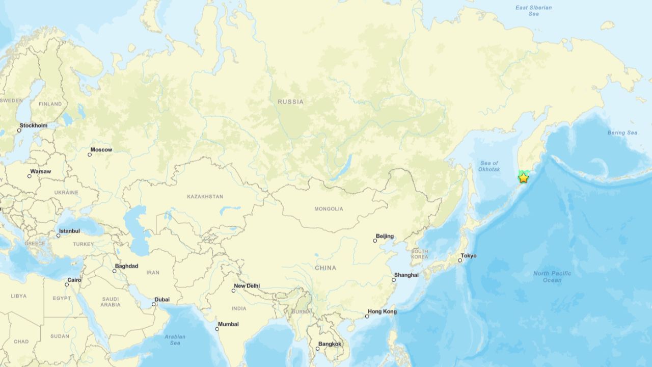 Terremoto de magnitude 6,9 atinge o extremo leste da Rússia | Reprodução USGS