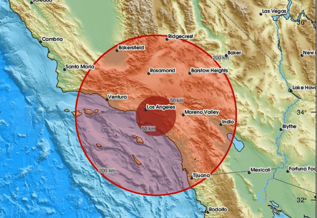 Epicentro do terremoto foi em San Diego | Reprodução Redes Sociais