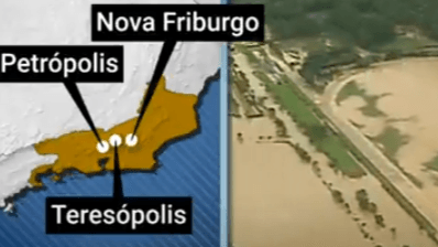 Temporais em janeiro de 2011 causaram a maior tragédia da história da região Serrana do Rio de Janeiro| Reprodução SBT