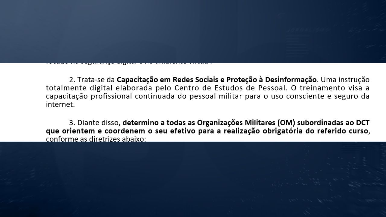 Trecho do documento que o SBT News teve acesso | Reprodução