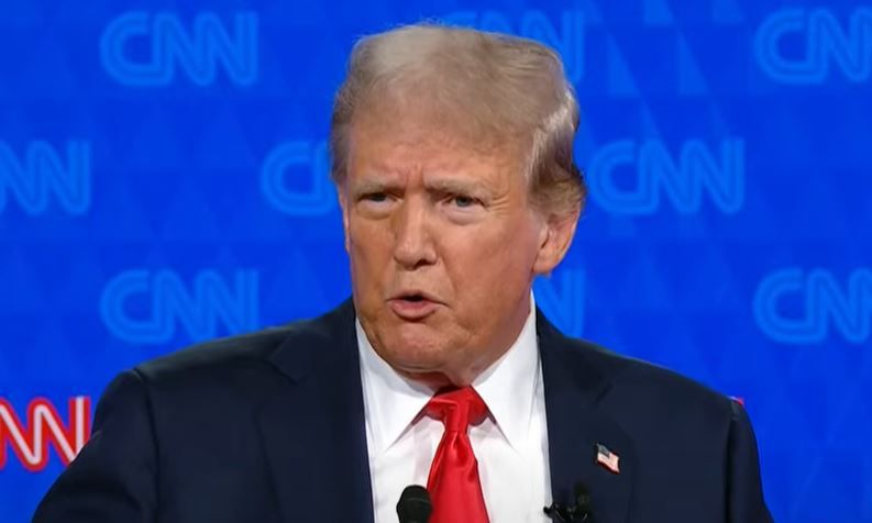Donald Trump durante debate presidencial nos EUA | Reprodução