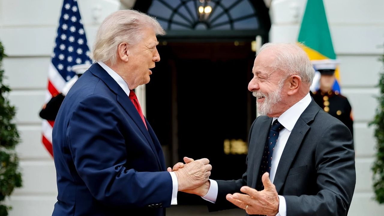 Donald Trump e o presidente Lula durante encontro na Casa Branca em maio de 2026 | Ricardo Stuckert