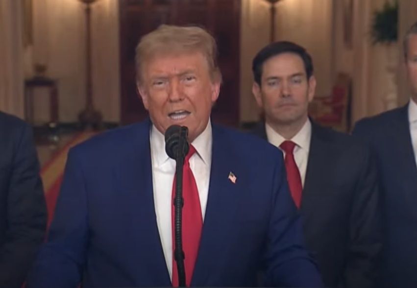 Trump faz pronunciamento após entrar na guerra contra o Irã. | Reprodução/Casa Branca
