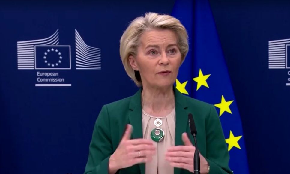 A presidente da Comissão Europeia, Ursula von de Leyen. | Reprodução/Reuters