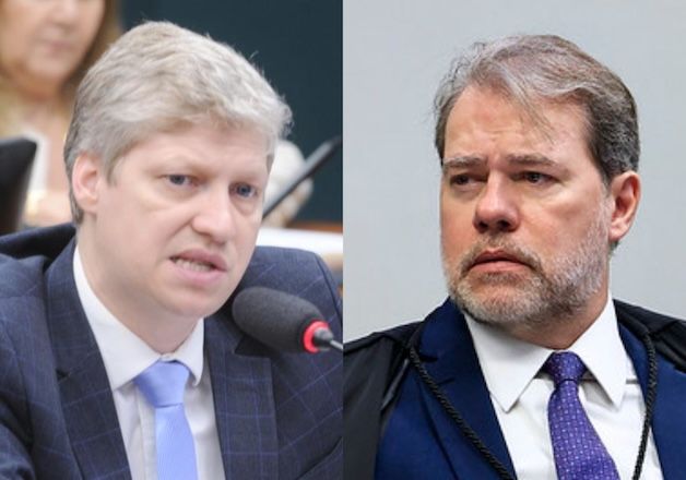 O deputado Marcel van Hattem (à esq.), do Novo e o ministro Dias Toffoli (dir.), do STF | Renato Araújo/Câmara dos Deputados - Rosinei Coutinho/SCO/STF