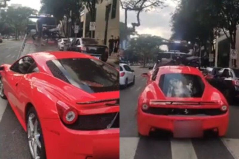 Ferrari guinchada no Paraná | Reprodução