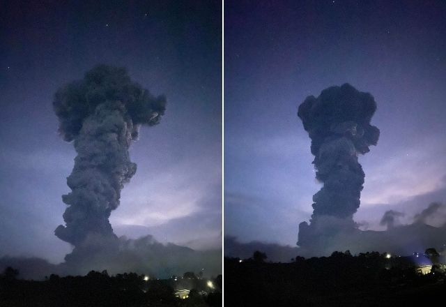 Vulcão Kanlaon expele nuvem de fumaça após entrar em erupção nas Filipinas | Reprodução/Facebook Ethan Asentista-Khoo