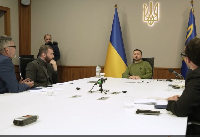 Zelensky concede entrevista ao SBT. | Reprodução